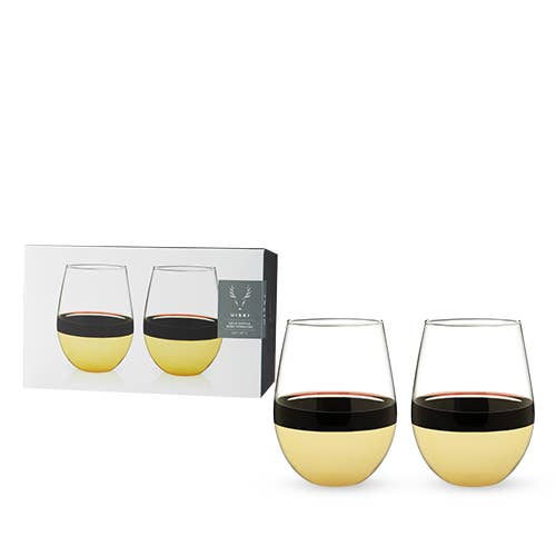 Viski - Gold Dipped Wine Tumbler Set of 2