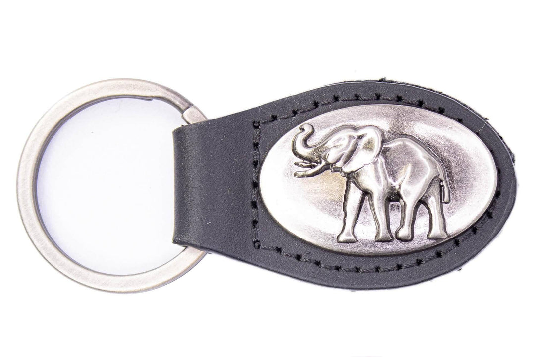 Zep-Pro - Alabama Crimson Pride Oval Leather Key Fob.: UAL - Brown