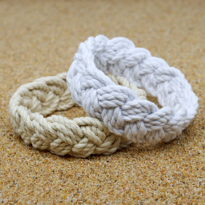 Natalia - Handmade Sailor Knot Bracelets - White or Natural: White / Medium