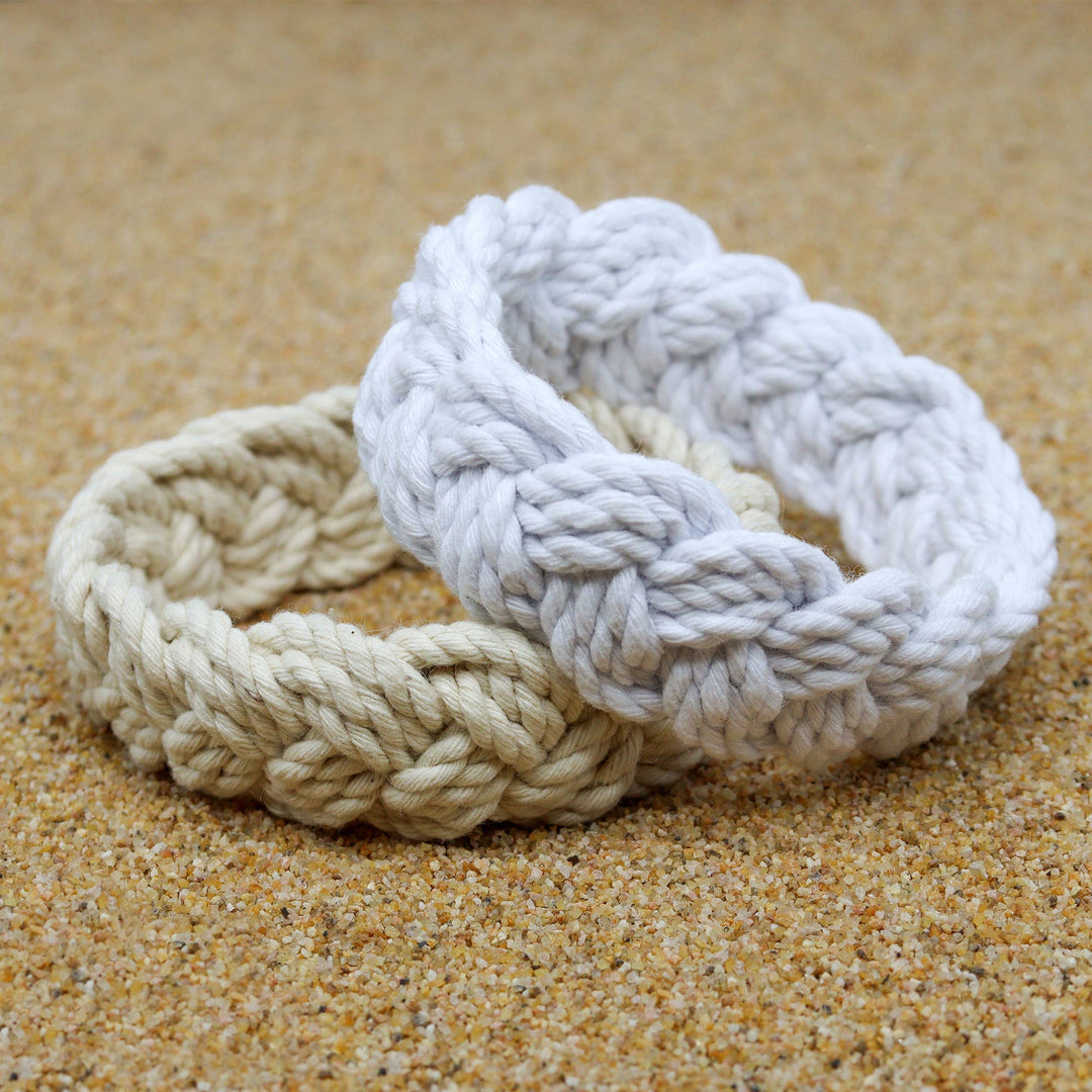 Natalia - Handmade Sailor Knot Bracelets - White or Natural: Natural / Medium