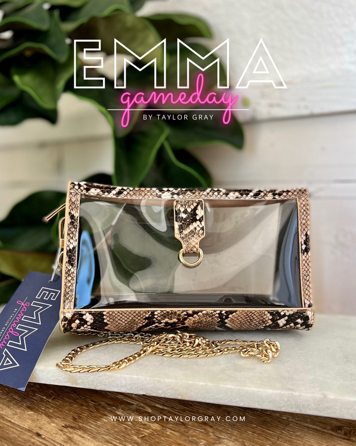 TAYLOR GRAY - The Emma Gameday Snake Clear Purse 2 | shoptaylorgray