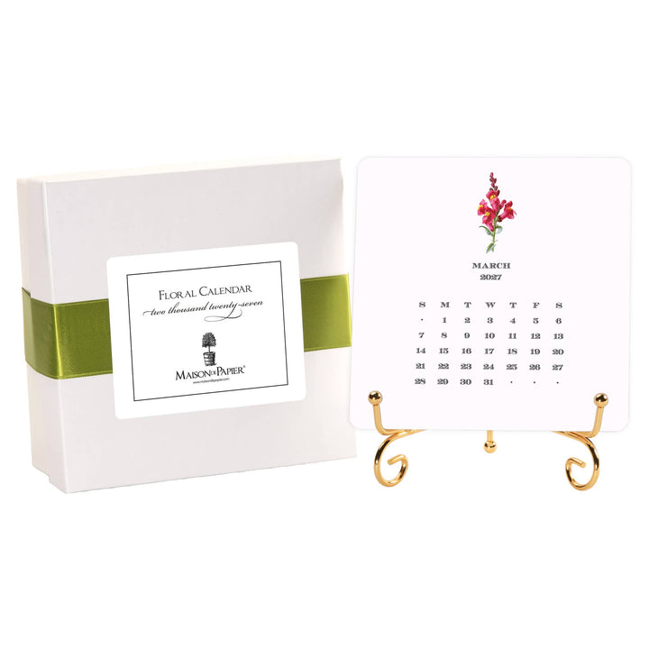 Maison de Papier - 2027 Floral Calendar with Easel: Complete Set