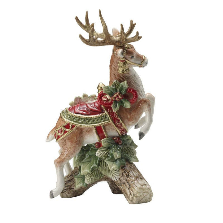 Fitz and Floyd® Mikasa® Pfaltzgraff® - Fitz & Floyd Holiday Hme Red Deer CndleHold Gift Box Pkg: Earthenware / Holiday