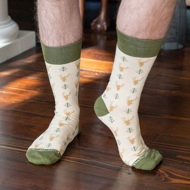 The Royal Standard - Men's Buck Socks   Taupe/Olive   One Size