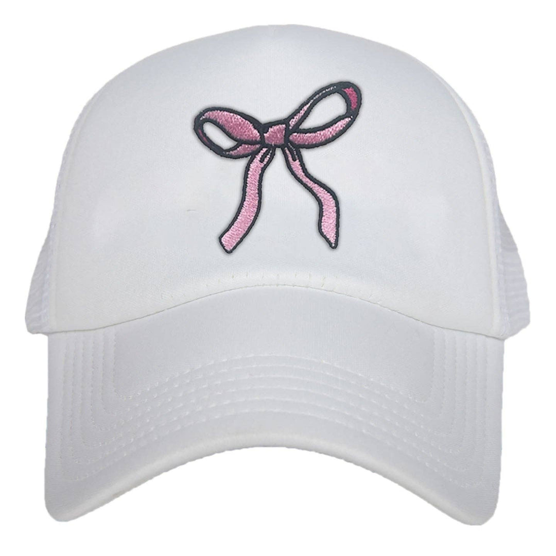 Katydid - Coquette Pink Bow Trendy Foam Trucker Hat: Light Pink