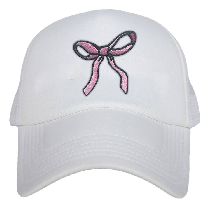 Katydid - Coquette Pink Bow Trendy Foam Trucker Hat: Light Pink