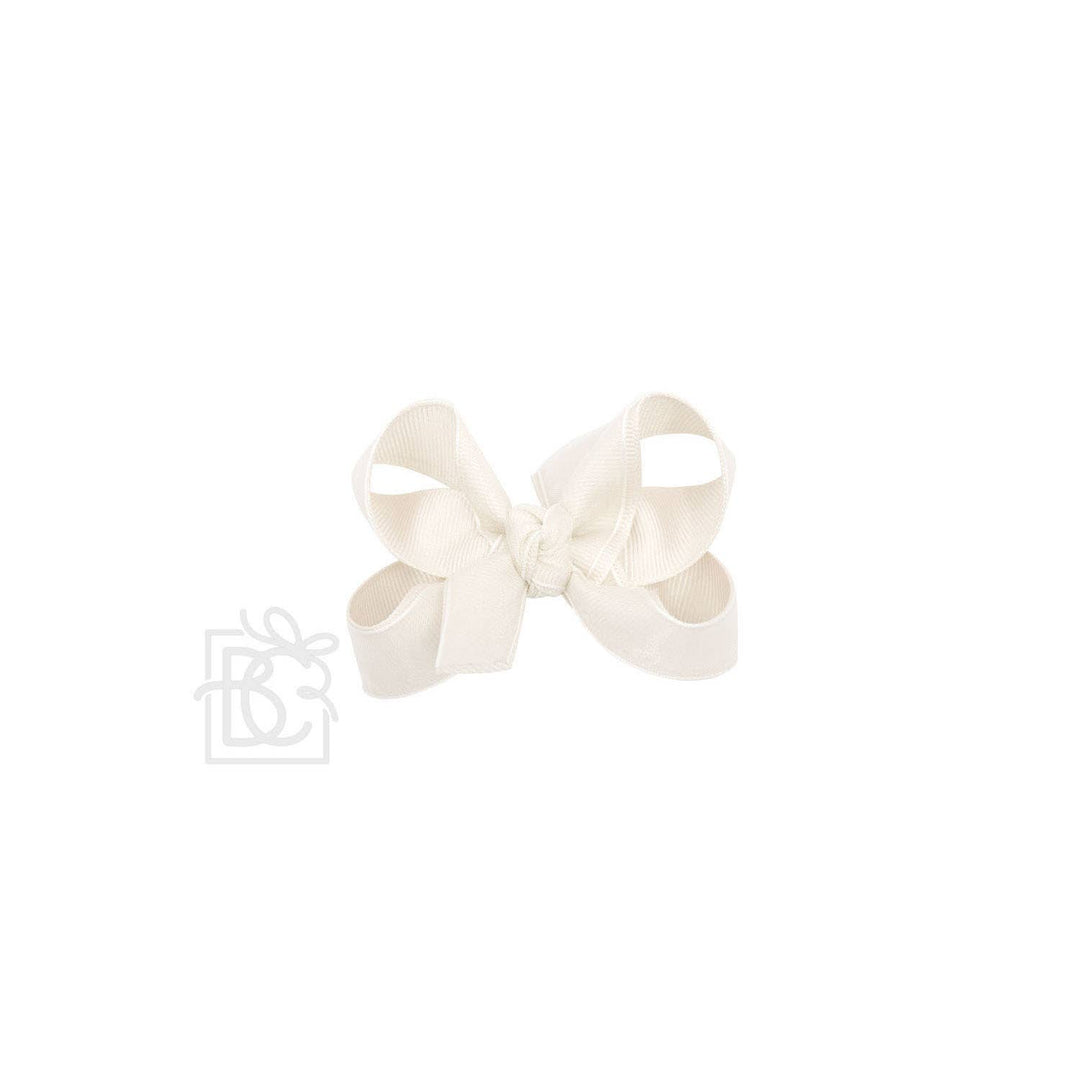 Beyond Creations, LLC - LAYERED ORGANZA/GROSGRAIN BOW ON CLIP: 4.5" Large - 1.5" Ribbons on Alligator Clip / Powder Blue