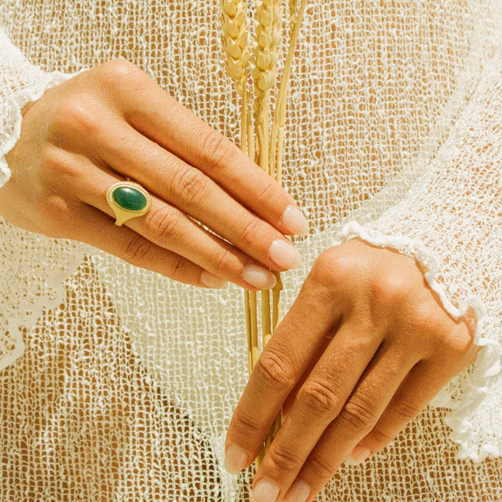 Agapé Studio Jewelry - Bal II Green Ring | Jewelry Gold Gift Waterproof