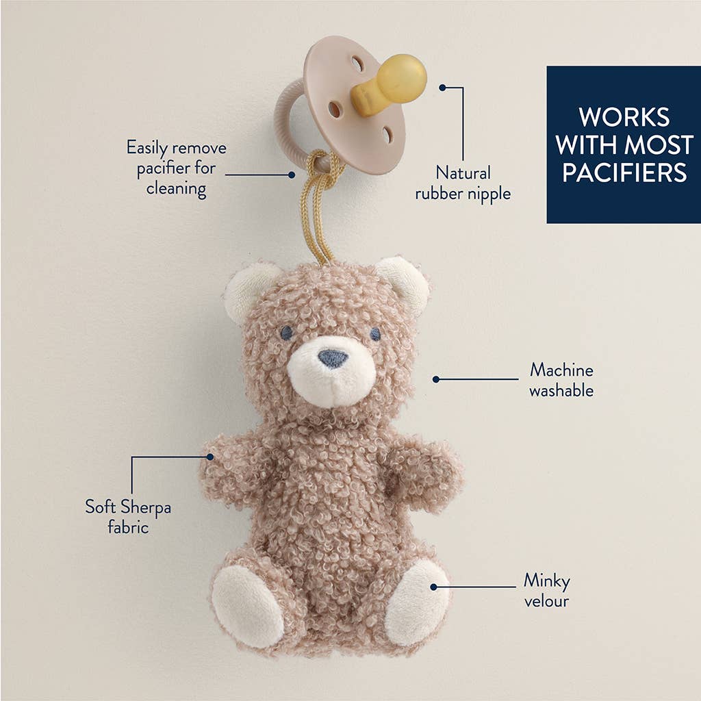 Itzy Ritzy - *NEW OPTIONS* Bitzy Pal Natural Rubber Pacifier & Plush: Bear
