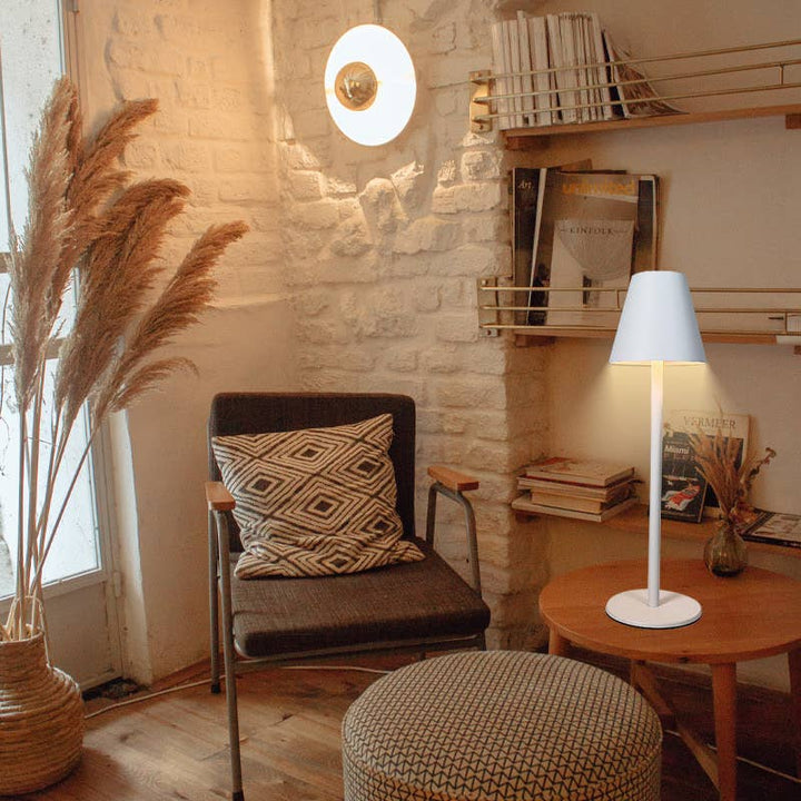 LAX Gadgets - Sleek Cordless Table Lamp- Adjustable Lighting for Any Space: White