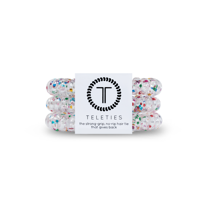 TELETIES - Spiral Hair Coils | Small | Party People Hair Ties