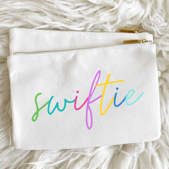 Aspen Lane - Swiftie Colorblock Script Bag & Pouch : Canvas Pouch w/o Pom PUll