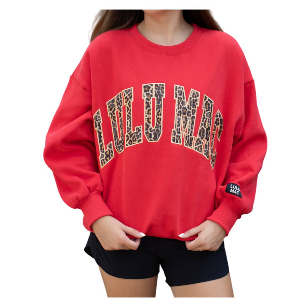 Girlie Girl Originals - LEOP-9571-RED Lulu Mac Sweatshirt: RED / X-Large