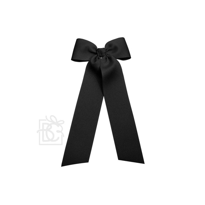 Beyond Creations, LLC - FLAT BOW W/ 7" STREAMERS ON ALLIGATOR CLIP: 3.5" W/ 7" Streamers / POWDER PINK