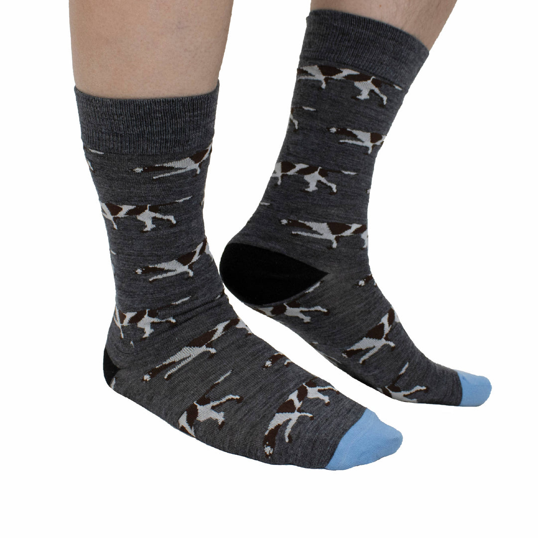 hunting feet - POINTER IN CHARCOAL