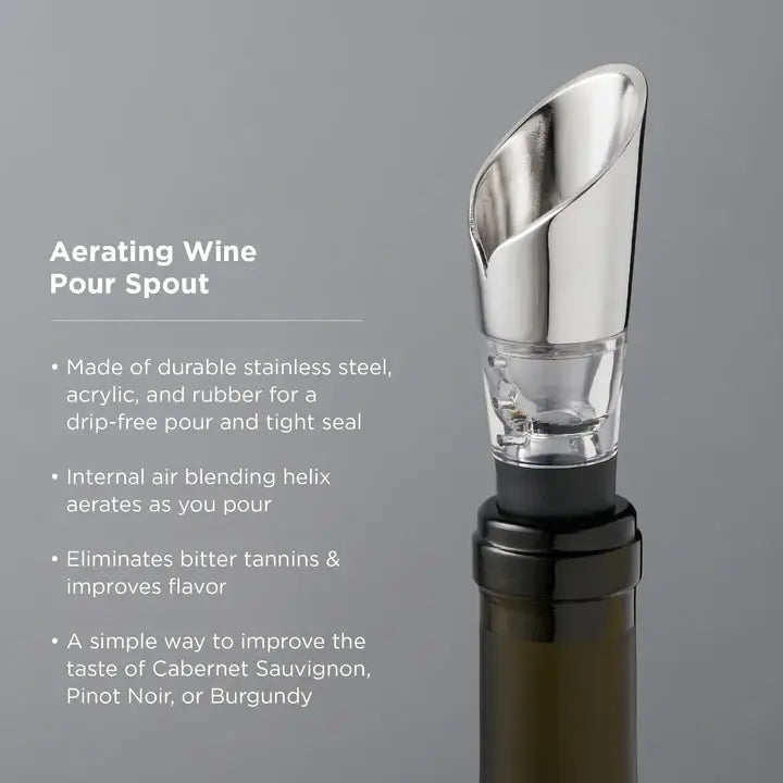 Viski - Harrison Polished Stainless Steel Aerating Pour Spout