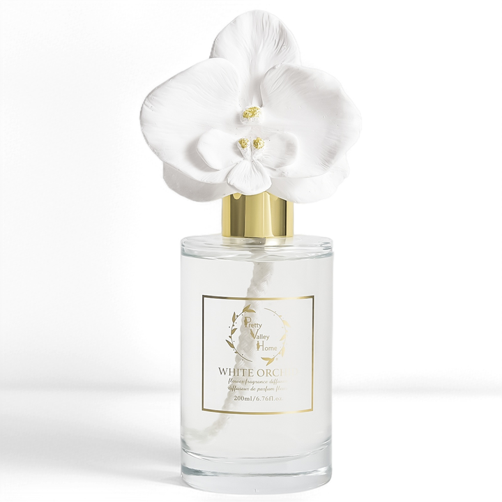 Pretty Valley Home - Orchid Flower Diffuser Gift Set - White Orchid