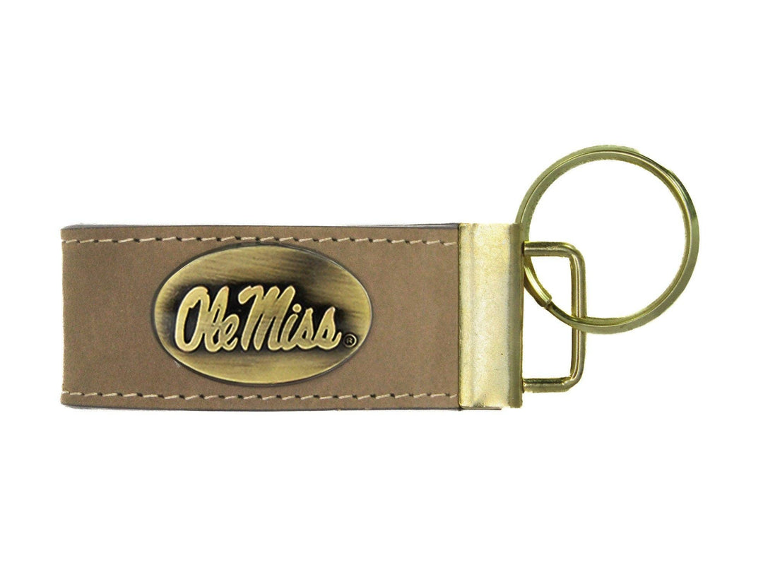 Zep-Pro - Collegiate Leather Key Fob. Crazyhorse Full Grain Leather With Antique Brass Logo. Alabama, Auburn, Ole Miss, Mississippi State, Tennessee.: Auburn Tigers