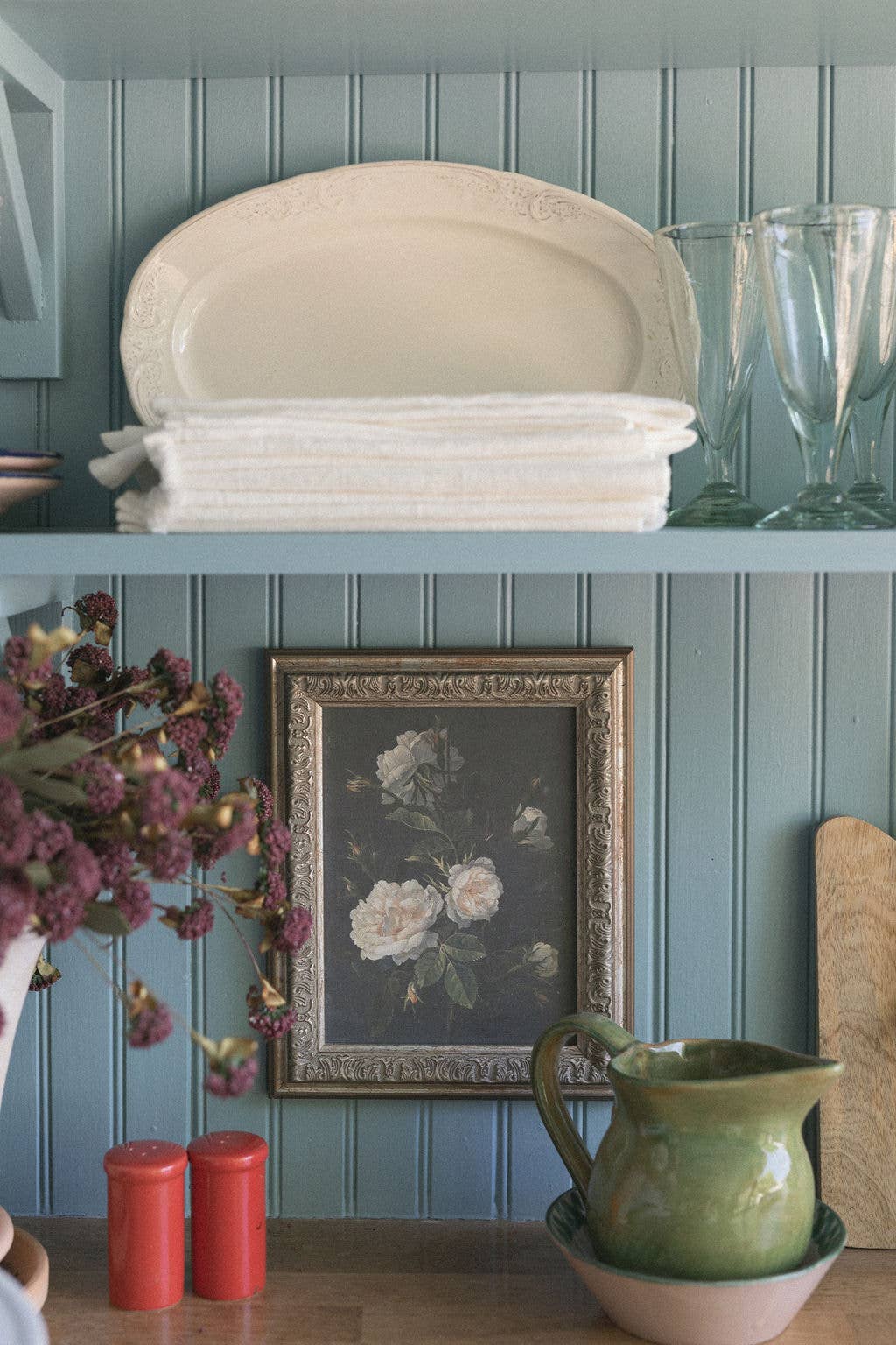 Petal Lane Home - Moody Still Life Rose Framed Antique Art: 12x16