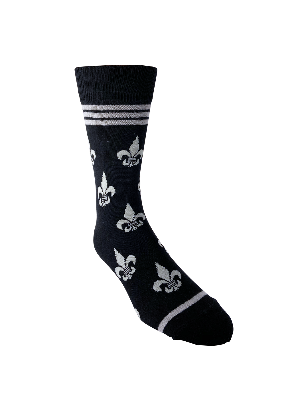 Buy Socks You All - Fleur de Lis Silver and Black Men's Socks
