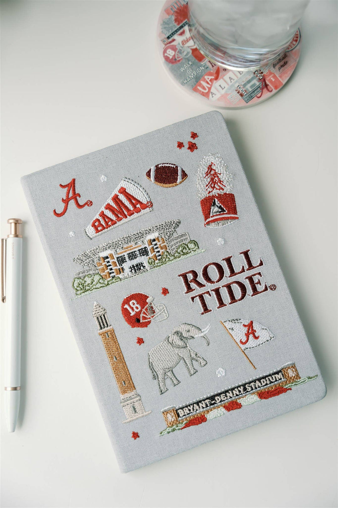 Gracefully Made Art - Embroidered University of Alabama Hardcover Notebook