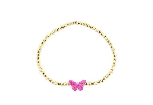 Kids Butterfly Bracelet: Bubblegum / Gold Filled