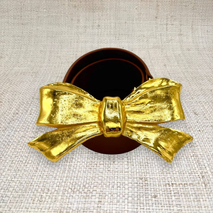 Garland - Big Bow Interchangeable Artisan Belt Buckle w/ Gold Finish