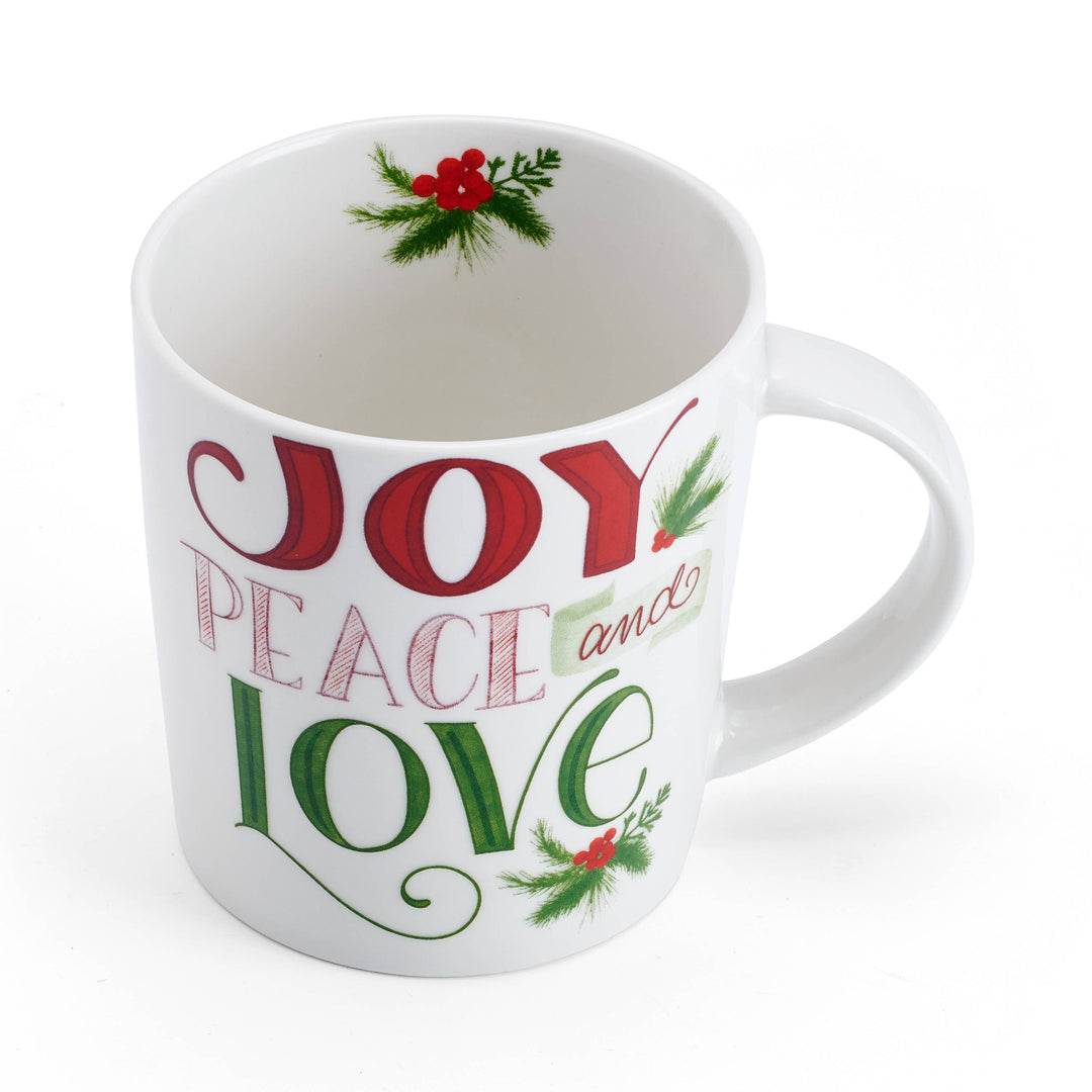 Fitz and Floyd® Mikasa® Pfaltzgraff® - Pfaltzgraff 18Oz Mug Joy Peace Love Open Stock: Multi / No / Porcelain