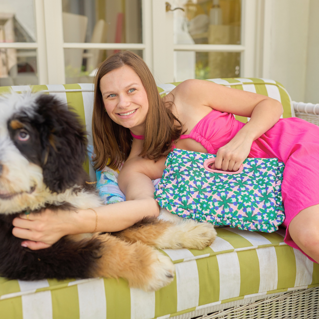 Laura Park Designs - The "Parham" Pouch Bag, Lady Di Blue: One Size