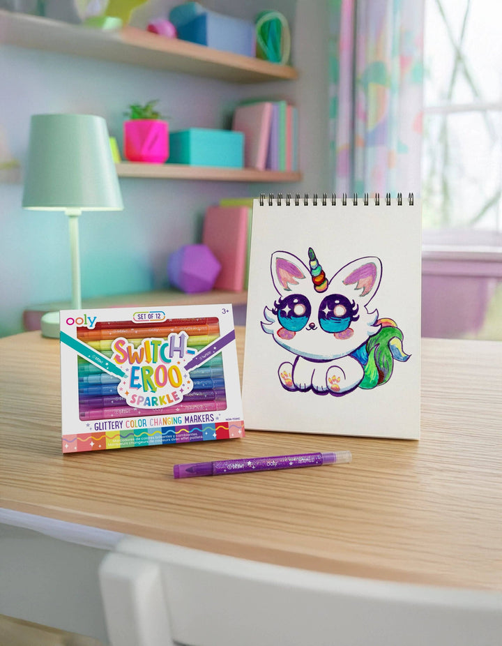 OOLY - Switch-eroo! Sparkle Color Changing Markers - Set of 12