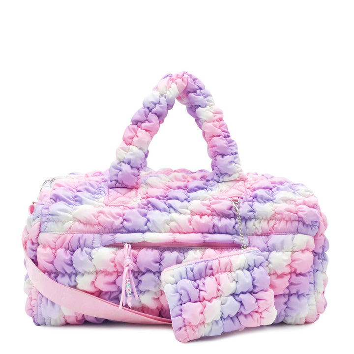 OMG Accessories - Quilted Scrunchies Large Duffle Bag: Purple
