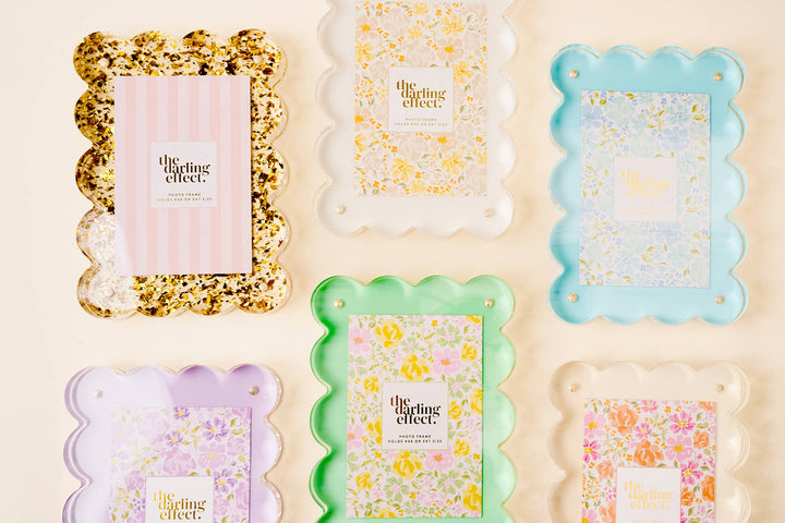The Darling Effect - Rectangle Scalloped Acrylic Frame-Clear