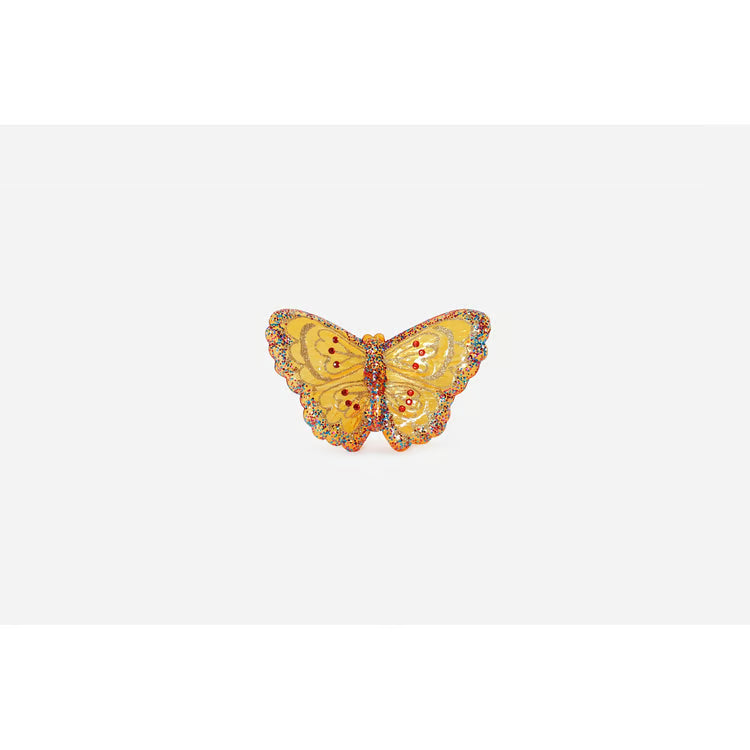 Glass Butterfly Clip-on Ornament, Gold