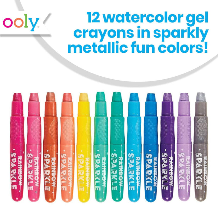 OOLY - Rainbow Sparkle Watercolor Gel Crayons - Set of 12