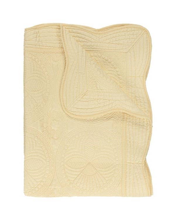 Zsa Zsa & LoLLi - Heirloom Quilt - Baby Quilt Blanket Swaddle Monogram: Cream