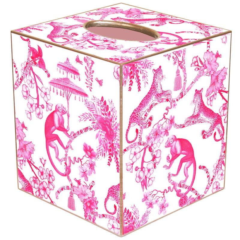 Marye-Kelley Monkey Toile Tissue Box Cover