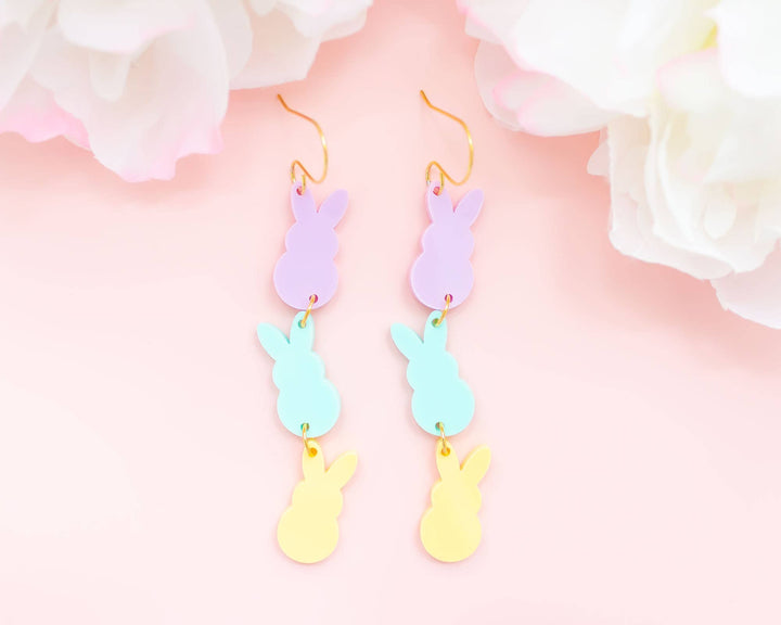 Momenti di Vita - Easter Earrings Bunny Pastel Acrylic Dangles