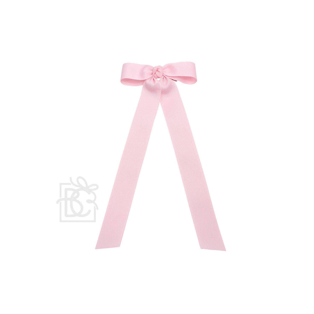Beyond Creations, LLC - FLAT BOW W/ 7" STREAMERS ON ALLIGATOR CLIP: 3.5" W/ 7" Streamers / POWDER BLUE