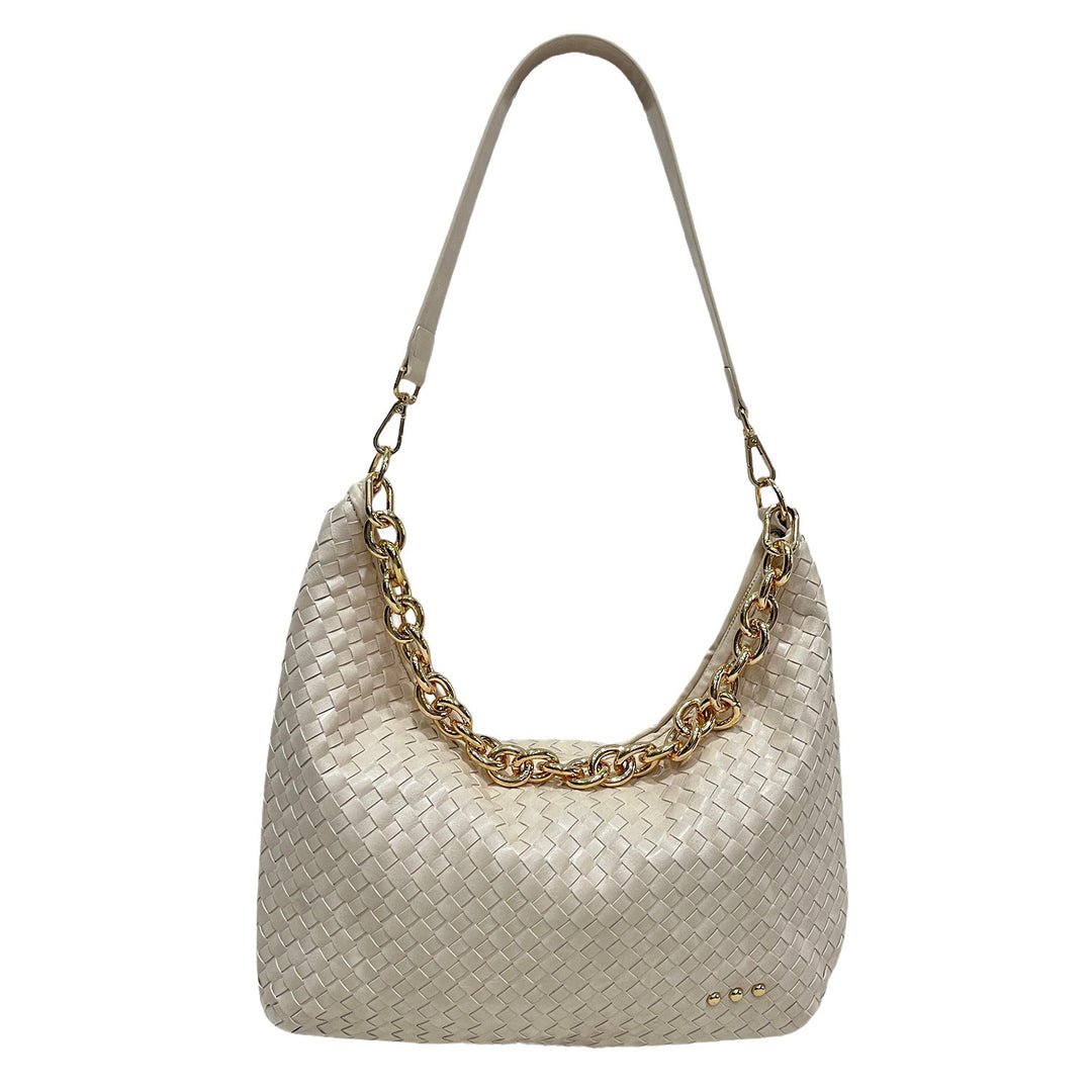 Cream Sienna Slouchy Woven Shoulder Bag