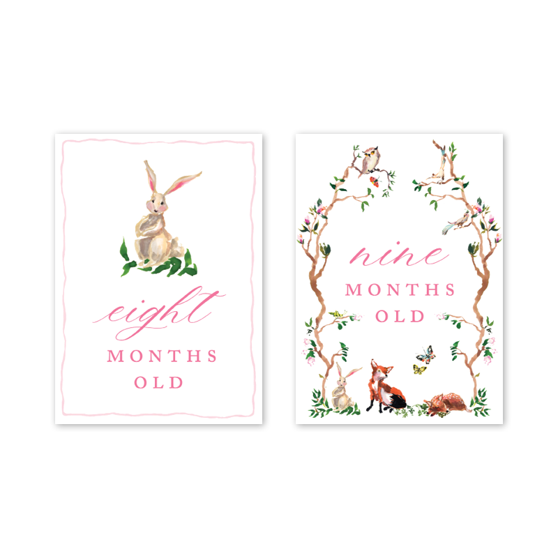 Dogwood Hill - Woodland Pink Milestone Cards: Milestone Cards - Set of 15
