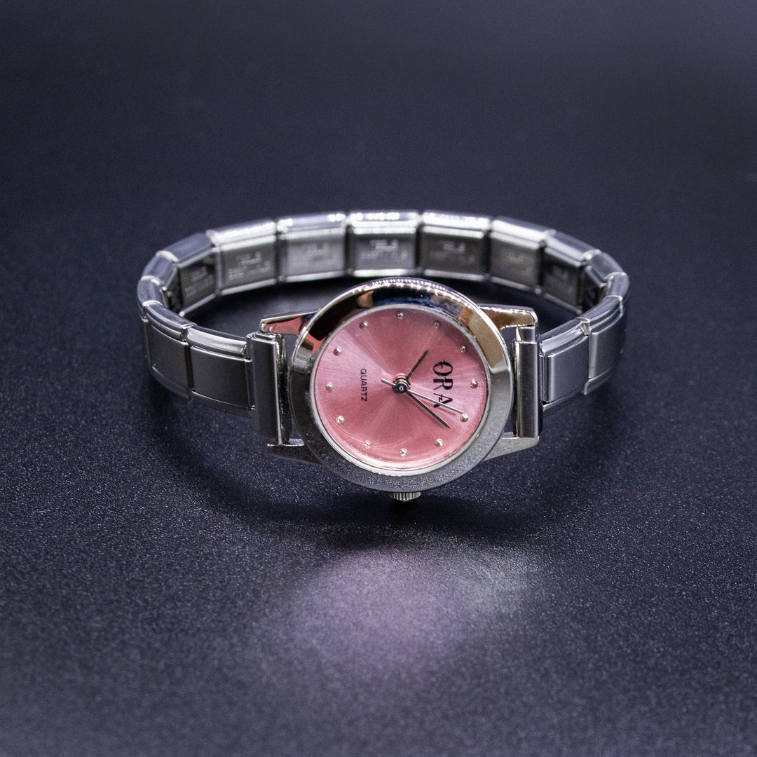 Natalia - Italian Charm Link Watch (Analog): Pink
