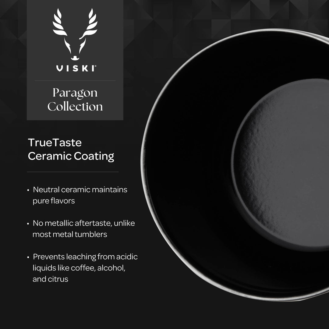 Viski - Paragon Ceramic Coated Rocks Tumbler w/ Lid - Satin Green