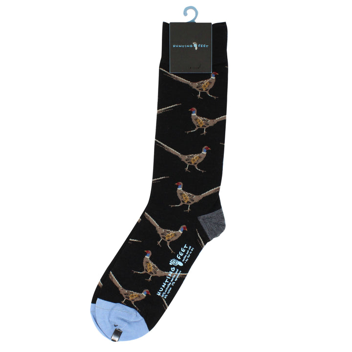 hunting feet - EXTRAFINE MERINO WOOL PHEASANT BIRD IN BLACK