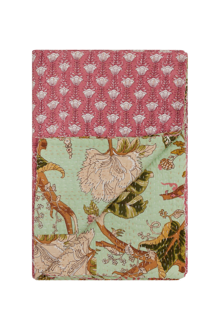 BECASA - Cottage Quilt: Pinken Floral