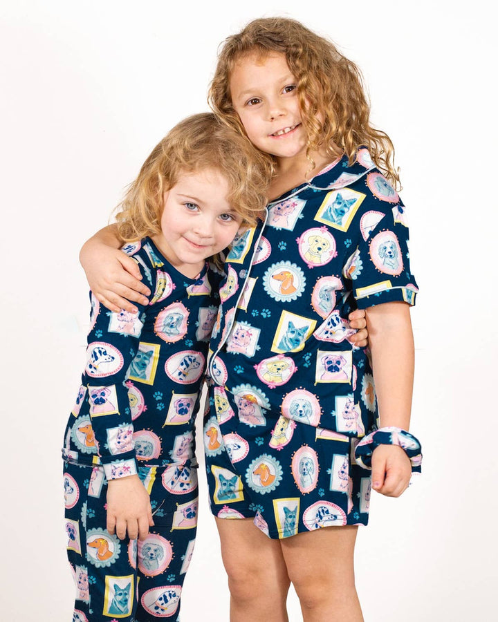 The Royal Standard - Girl's Royal Pups Sleep Shorts Set   Royal/Multi   -Asst.: Small (6-7)