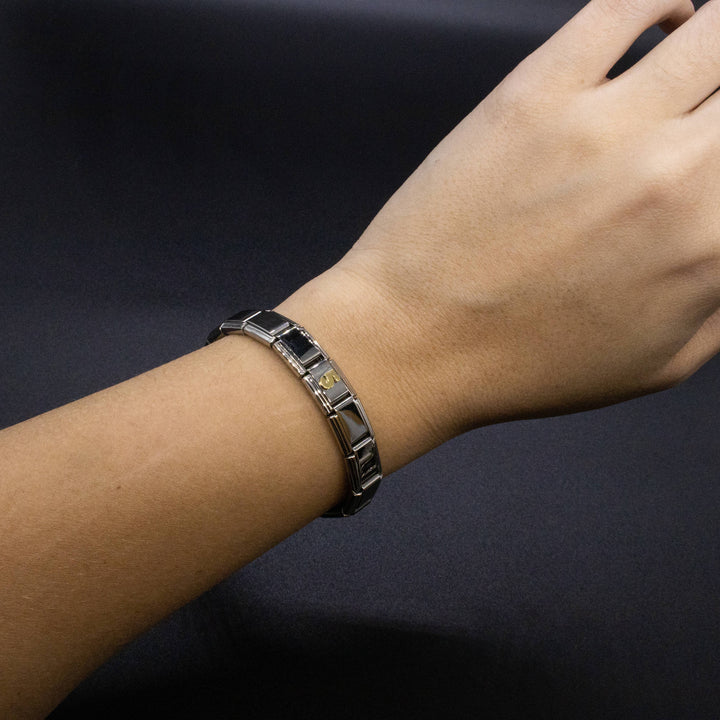 Natalia - Italian Charm Bracelet Number - 9mm Gold Link: 0