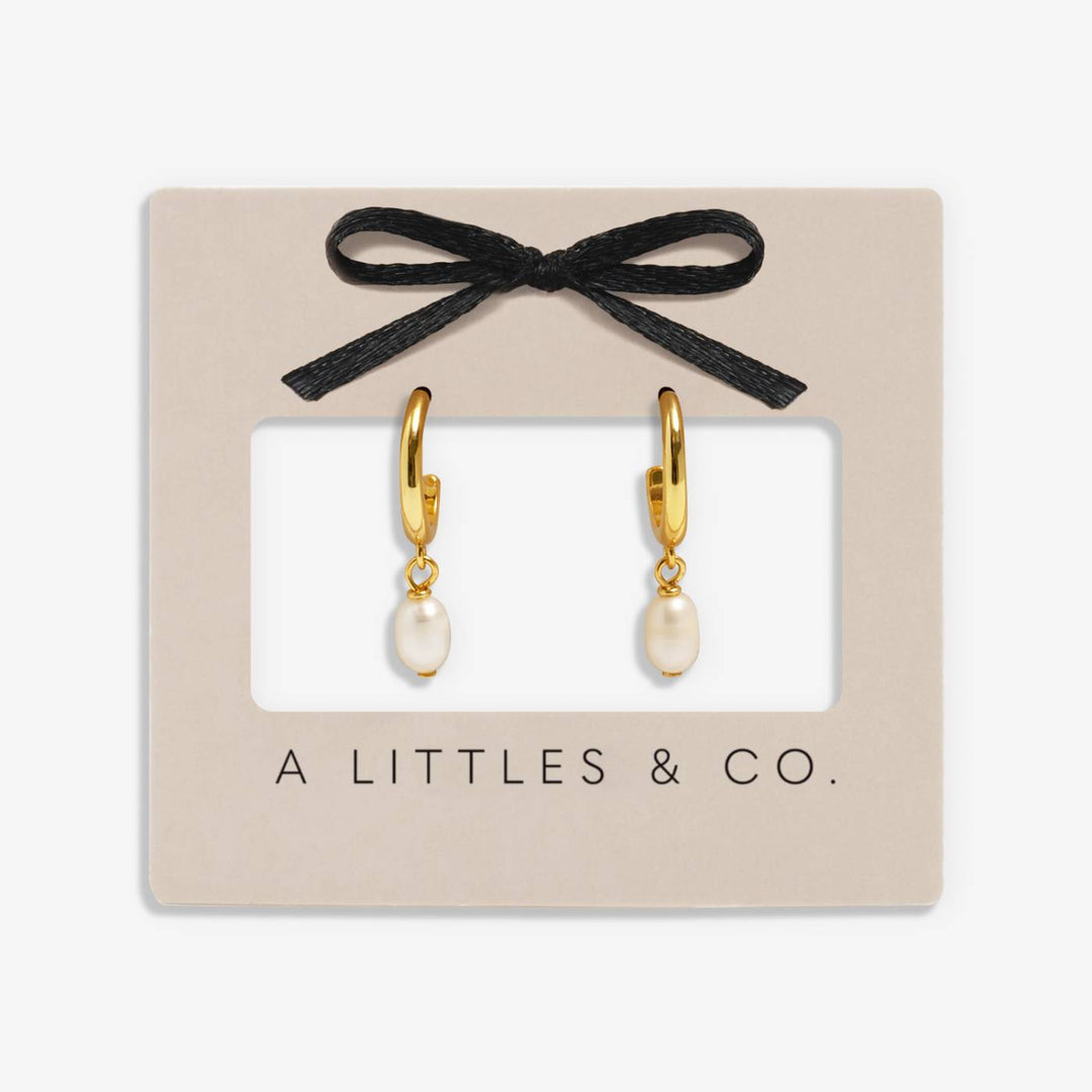 LOVED BY YOU | PEARL HOOP Gold-Tone Plated | Hoop Earrings
