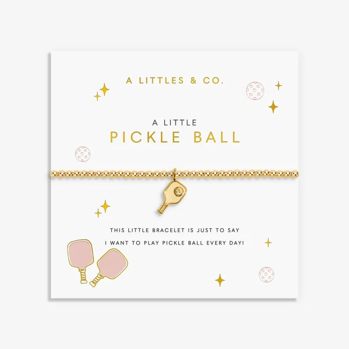 A LITTLE | PICKLE BALL | Gold-Tone Plated | Bracelet | 67/8" stretch