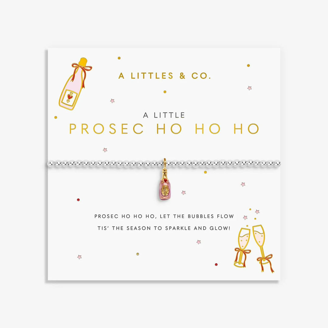 A LITTLE VIBES | PROSEC HO HO HO | Silver & Gold- Tone Plated Bracelet | 6 7/8" stretch