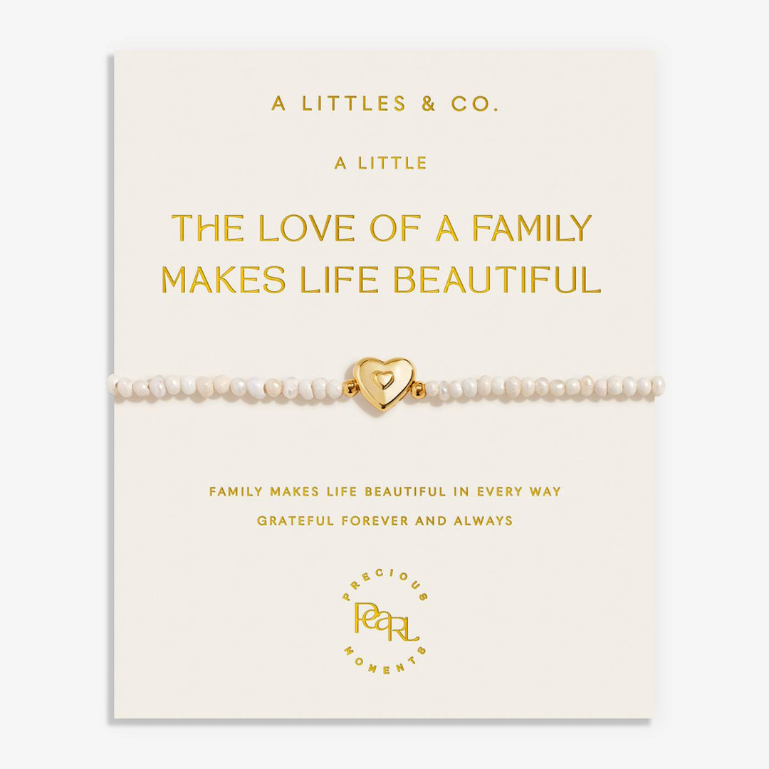 PRECIOUS MOMENTS | THE LOVE OF FAMILY MAKES LIFE BEAUTIFUL | Gold-Tone Plated | Bracelet | 7 1/16" + 1 3/16" extender